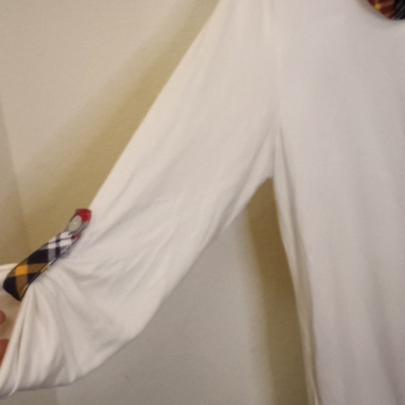 Ali Miles Cowl Neck Tunic with Plaid Trim - Picture 6 of 15